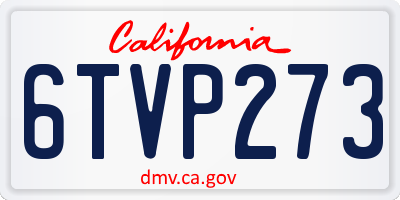 CA license plate 6TVP273