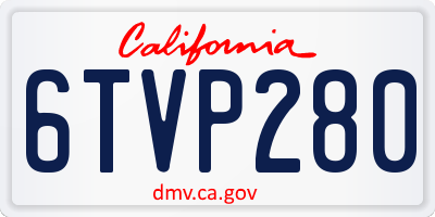 CA license plate 6TVP280