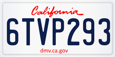 CA license plate 6TVP293