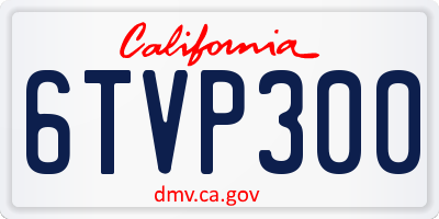 CA license plate 6TVP300