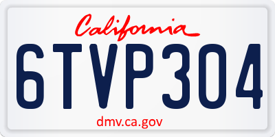 CA license plate 6TVP304