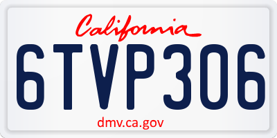 CA license plate 6TVP306