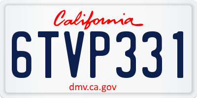 CA license plate 6TVP331
