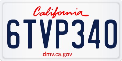 CA license plate 6TVP340