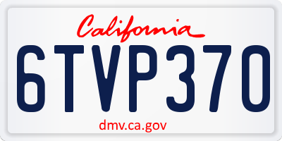 CA license plate 6TVP370