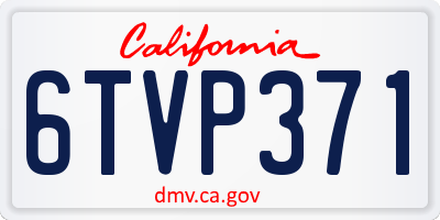 CA license plate 6TVP371