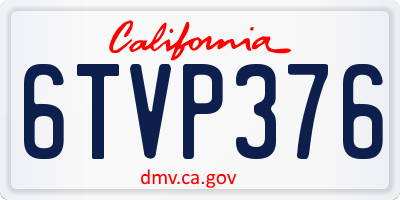 CA license plate 6TVP376