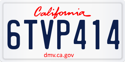 CA license plate 6TVP414