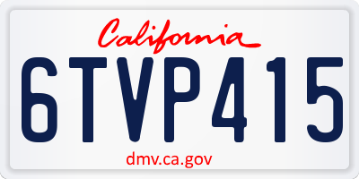 CA license plate 6TVP415