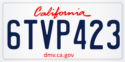 CA license plate 6TVP423
