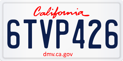 CA license plate 6TVP426
