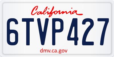 CA license plate 6TVP427