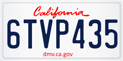 CA license plate 6TVP435