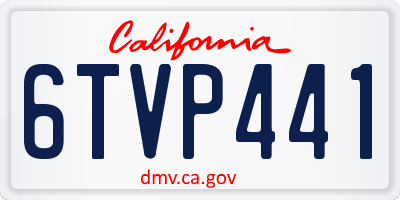 CA license plate 6TVP441