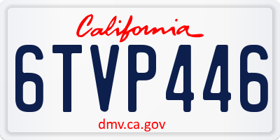 CA license plate 6TVP446