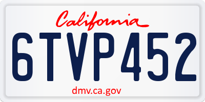 CA license plate 6TVP452
