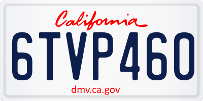 CA license plate 6TVP460