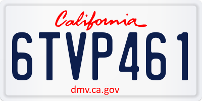 CA license plate 6TVP461