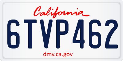 CA license plate 6TVP462