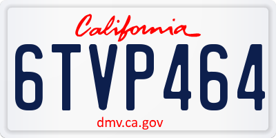 CA license plate 6TVP464