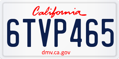 CA license plate 6TVP465
