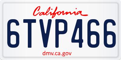 CA license plate 6TVP466