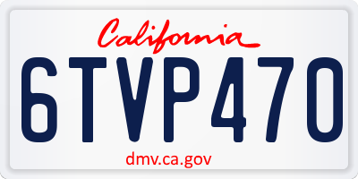 CA license plate 6TVP470