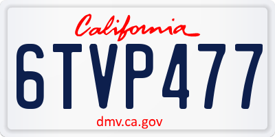 CA license plate 6TVP477