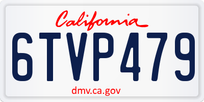 CA license plate 6TVP479