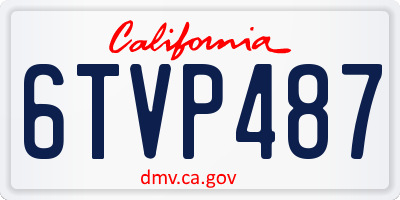 CA license plate 6TVP487