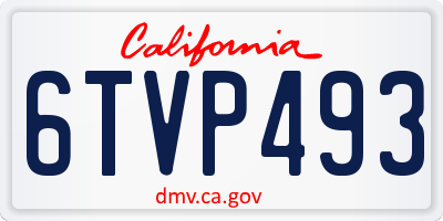 CA license plate 6TVP493