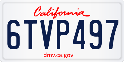 CA license plate 6TVP497