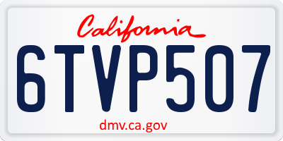 CA license plate 6TVP507
