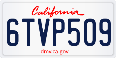 CA license plate 6TVP509