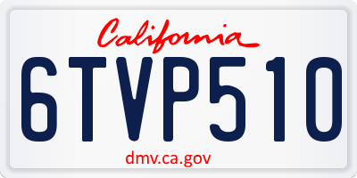 CA license plate 6TVP510