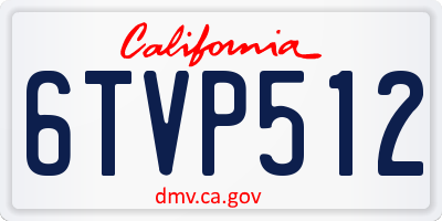 CA license plate 6TVP512