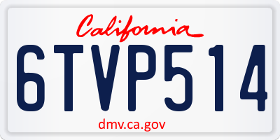 CA license plate 6TVP514