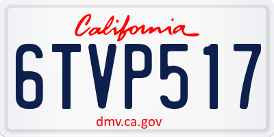 CA license plate 6TVP517
