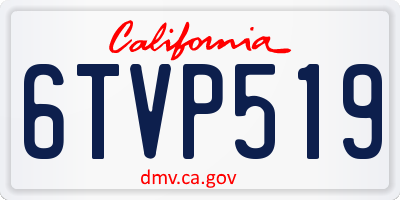 CA license plate 6TVP519