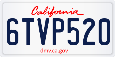 CA license plate 6TVP520