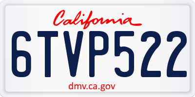 CA license plate 6TVP522