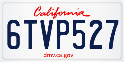 CA license plate 6TVP527