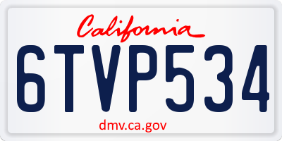 CA license plate 6TVP534