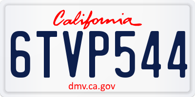 CA license plate 6TVP544