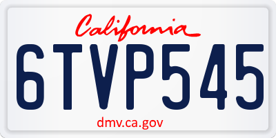 CA license plate 6TVP545