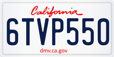 CA license plate 6TVP550