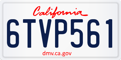 CA license plate 6TVP561