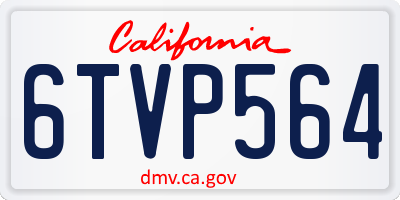 CA license plate 6TVP564