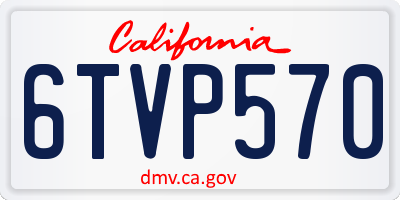 CA license plate 6TVP570