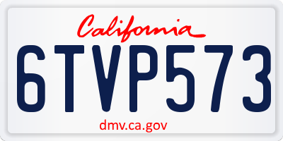 CA license plate 6TVP573